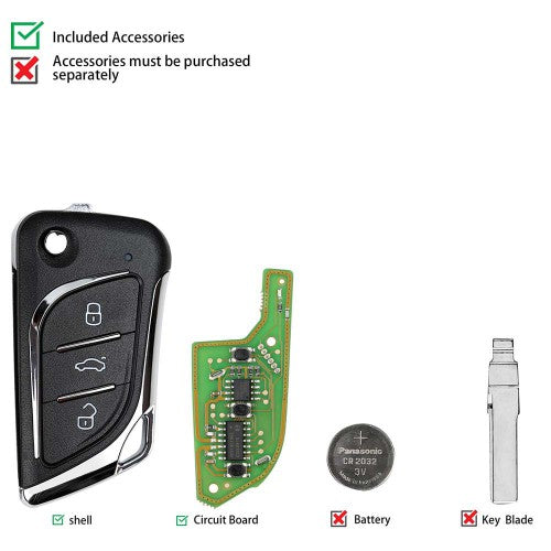 Xhorse XKLKS0EN Wire Remote Key Lexus 3 Buttons English 5pcs/lot Get 25 Bonus Points for Each Key