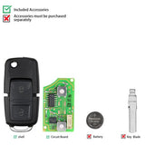 XHORSE XKTO10EN Wire Remote Key Toyota Flip 4 Buttons for VVDI Key Tool 5pcs/lot Get 25 Bonus Points for Each Key