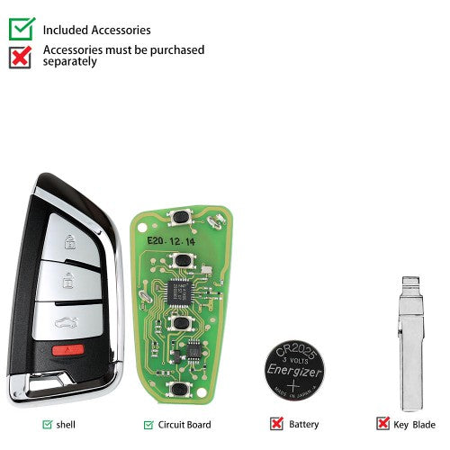 XHORSE XSKF20EN Knife Style Universal XS Series Smarty Remote With 4 Buttons for VVDI Key Tool VVDI2 5pcs/lot