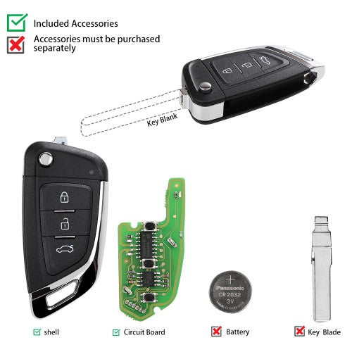XHORSE XKKF03EN Universal Remote Key Fob Knife Style for VVDI Key Tool 5pcs/lot