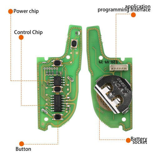XHORSE VVDI XKKF20EN VVDI Wire Remote Key Memoeial KNIFE 3 Buttons 5pcs/lot