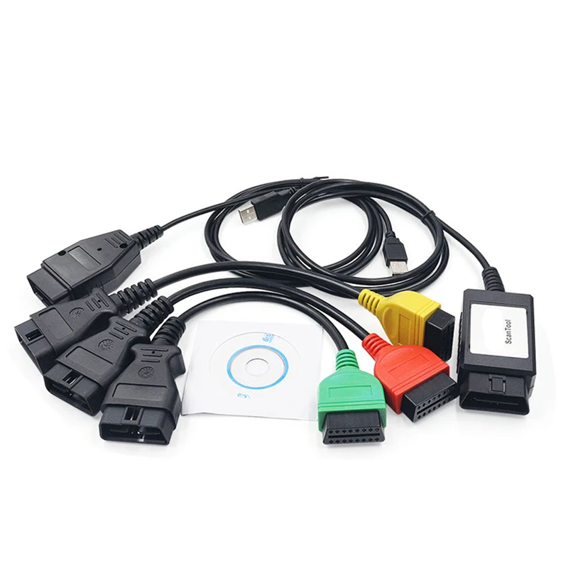 ECUSCAN Multiecu Adattatore OBD2 Per Diagnosi Auto FIAT CAN - Cavo Scanner 4 Pezzi