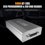 BMW AT200 AT-200 V1.8.2 ECU Programmer & ISN OBD Reader Support MSV90/MSD85 Newly Add VW Bosch MED17/DQ200 ECU Clone