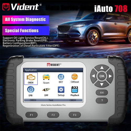 VIDENT iAuto708 Full System All Make Scan Tool OBDII Diagnostic Tool pk Foxwell NT680