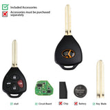 XHORSE XKTO02EN Wired Universal Remote Key Toyota Style Flat 4 Buttons for VVDI VVDI2 Key Tool English Version 5pcs/lot