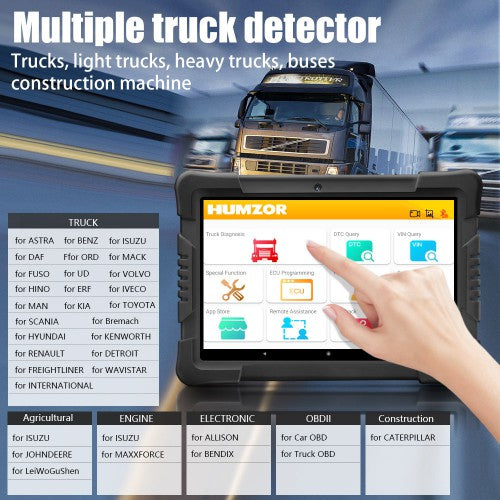 Humzor NexzDAS ND506 Plus VCI+10.1 Tablet 12-24V Diesel Truck Diagnostic Tool