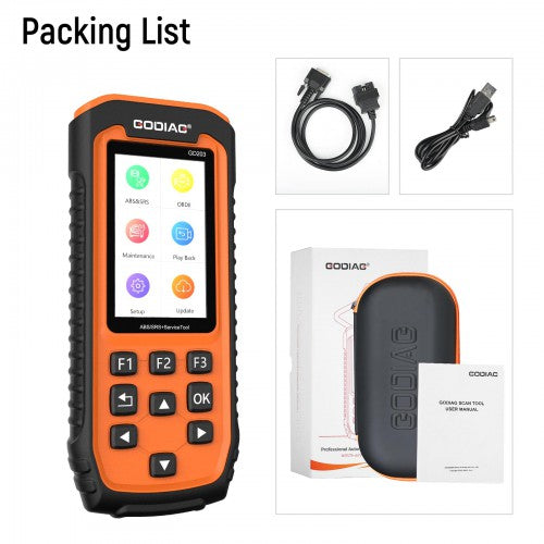 GODIAG GD203 ABS/SRS OBD2 Scan Tool with 31 Service Reset Functions Free Update Online for Lifetime