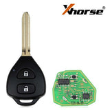 XHORSE XKTO05EN Wired Universal Remote Key Toyota Style Flat 2 Buttons for VVDI VVDI2 Key Tool English Version 5pcs/lot