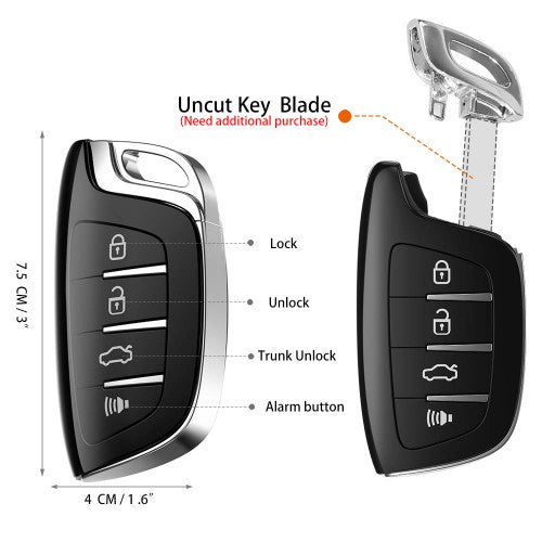 Xhorse XSCS00EN Colorful Crystal Style Smart Key 4 Buttons with Proximity Function 5Pcs/lot