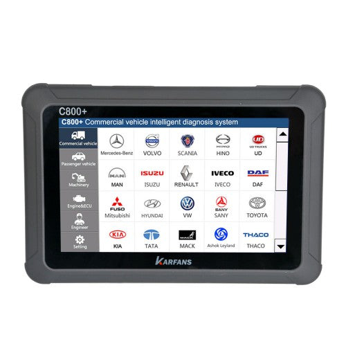 CAR FANS C800+ Heavy Duty Diagnostic Scan Tool Truck Scanner for Commercial Vehicle, Passenger vehicle, Machinery with Special Function Calibration