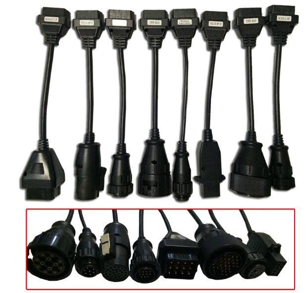 8pcs Truck Cables for Delphis vd ds150e cdp OBD2 OBDII Trucks Diagnostic connect cable 8 pcs Trucks Cable for vd tcs cdp multidiag